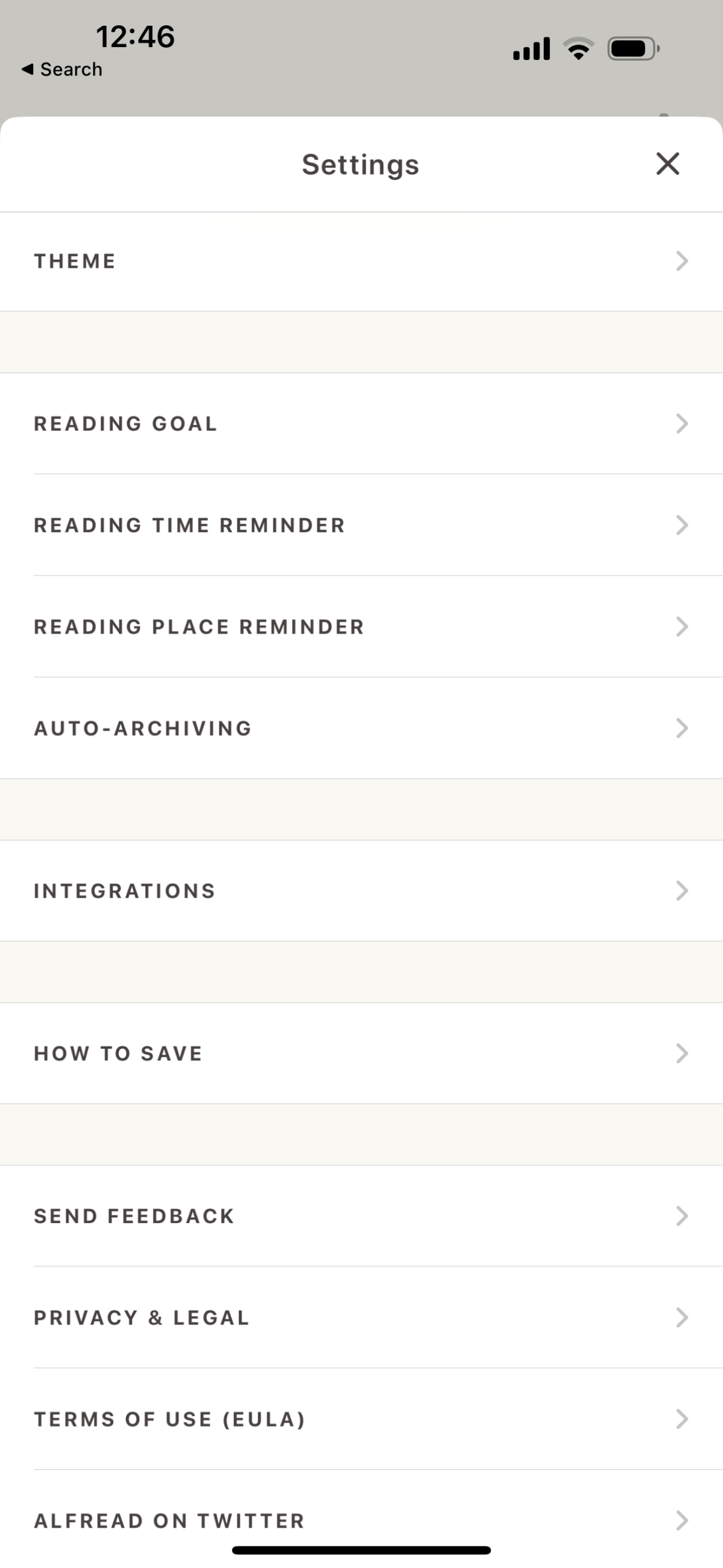 Tweak settings