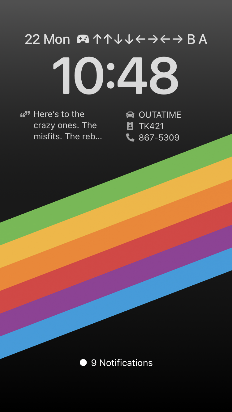 Cheatsheet Lock Screen widgets 