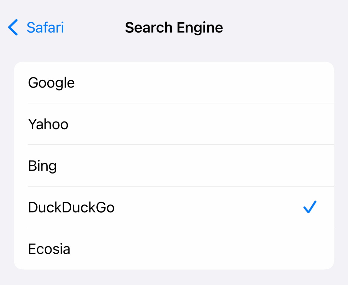 Safari settings
