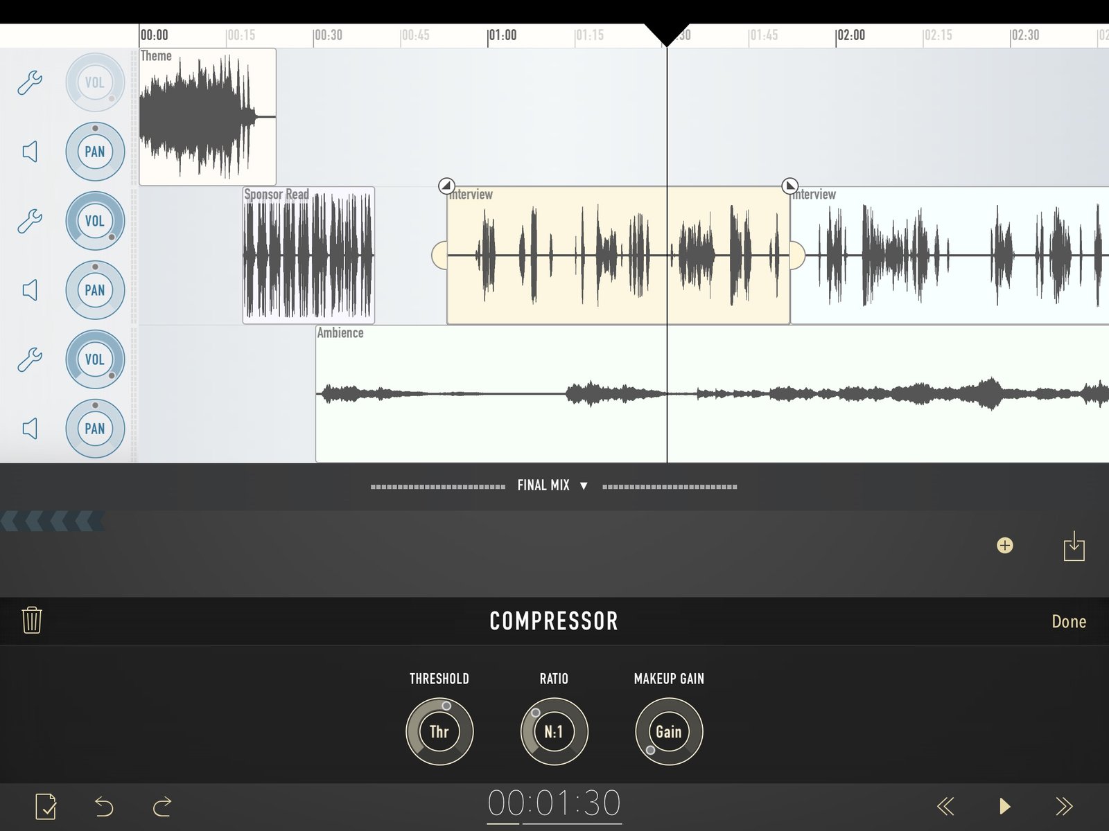 An early version of Ferrite on iPad.