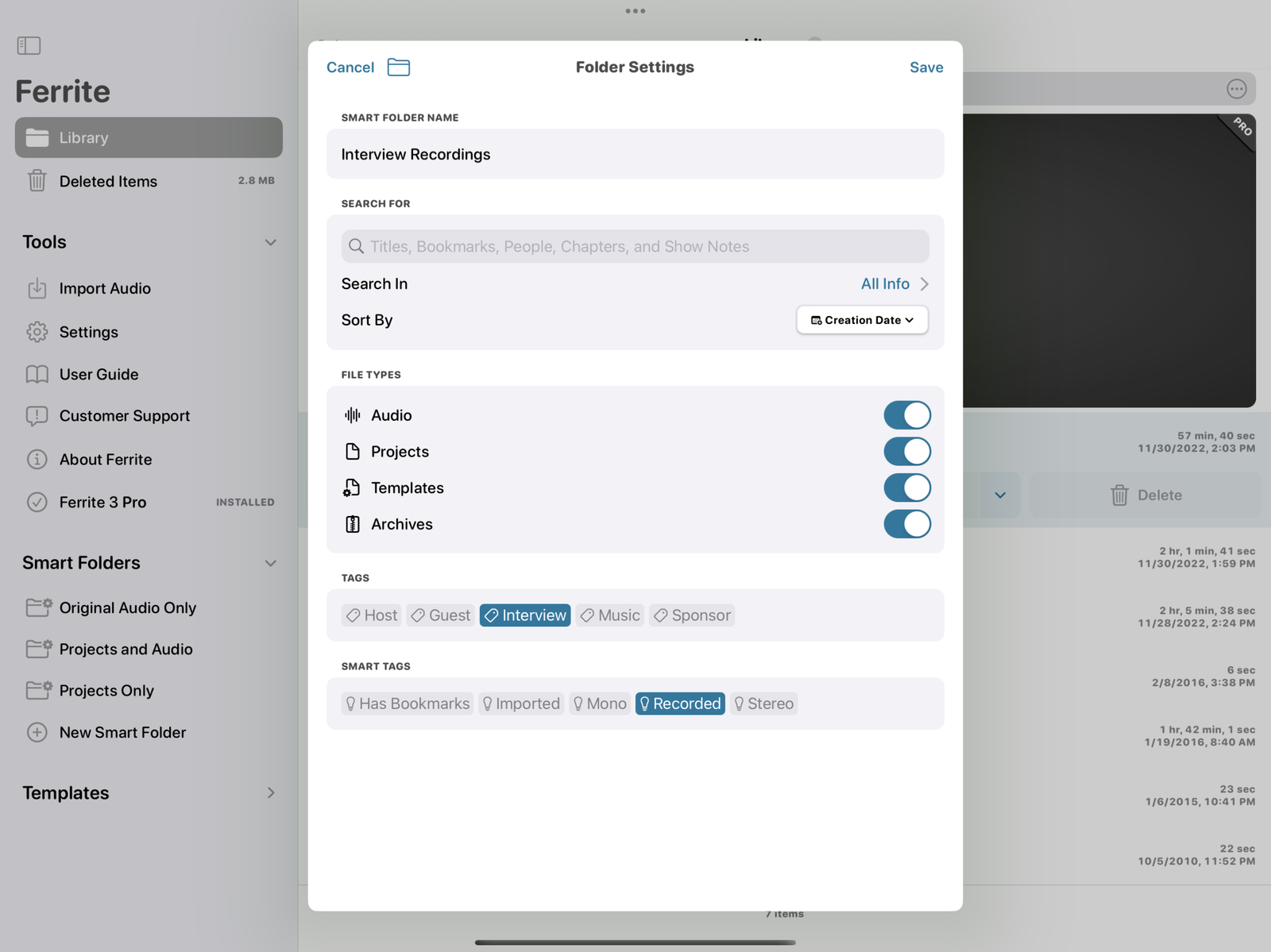 Ferrite organization tools