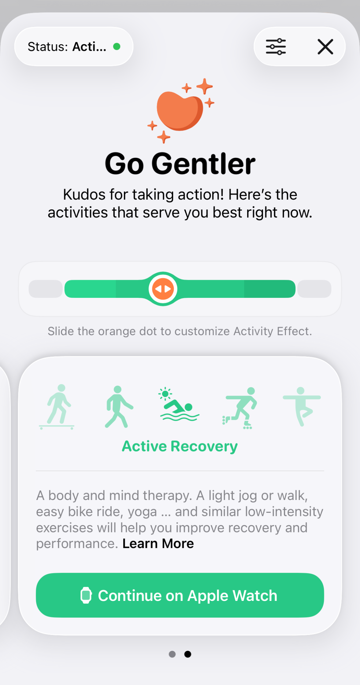 Gentler Streak recommendation