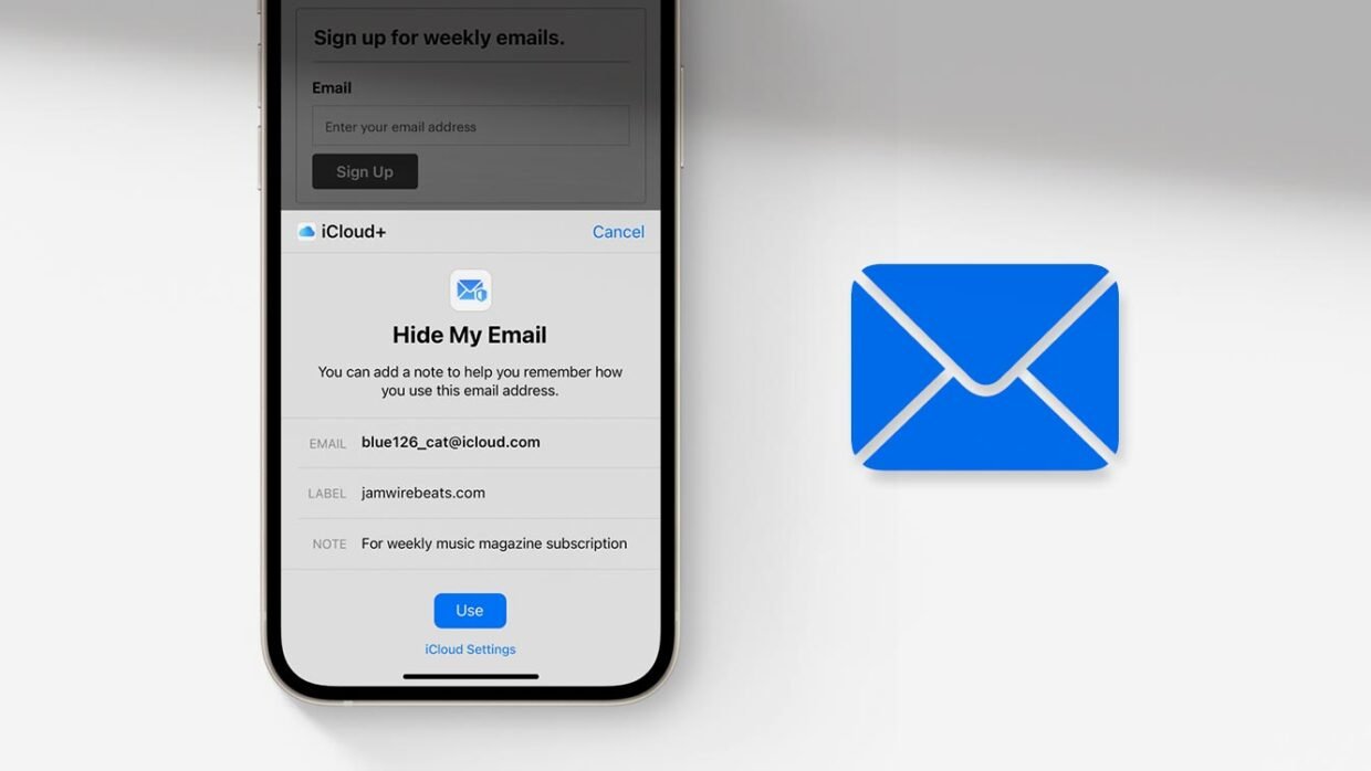 Hidemyemail header