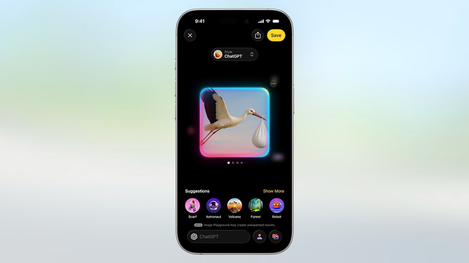 ChatGPT in Image Playground