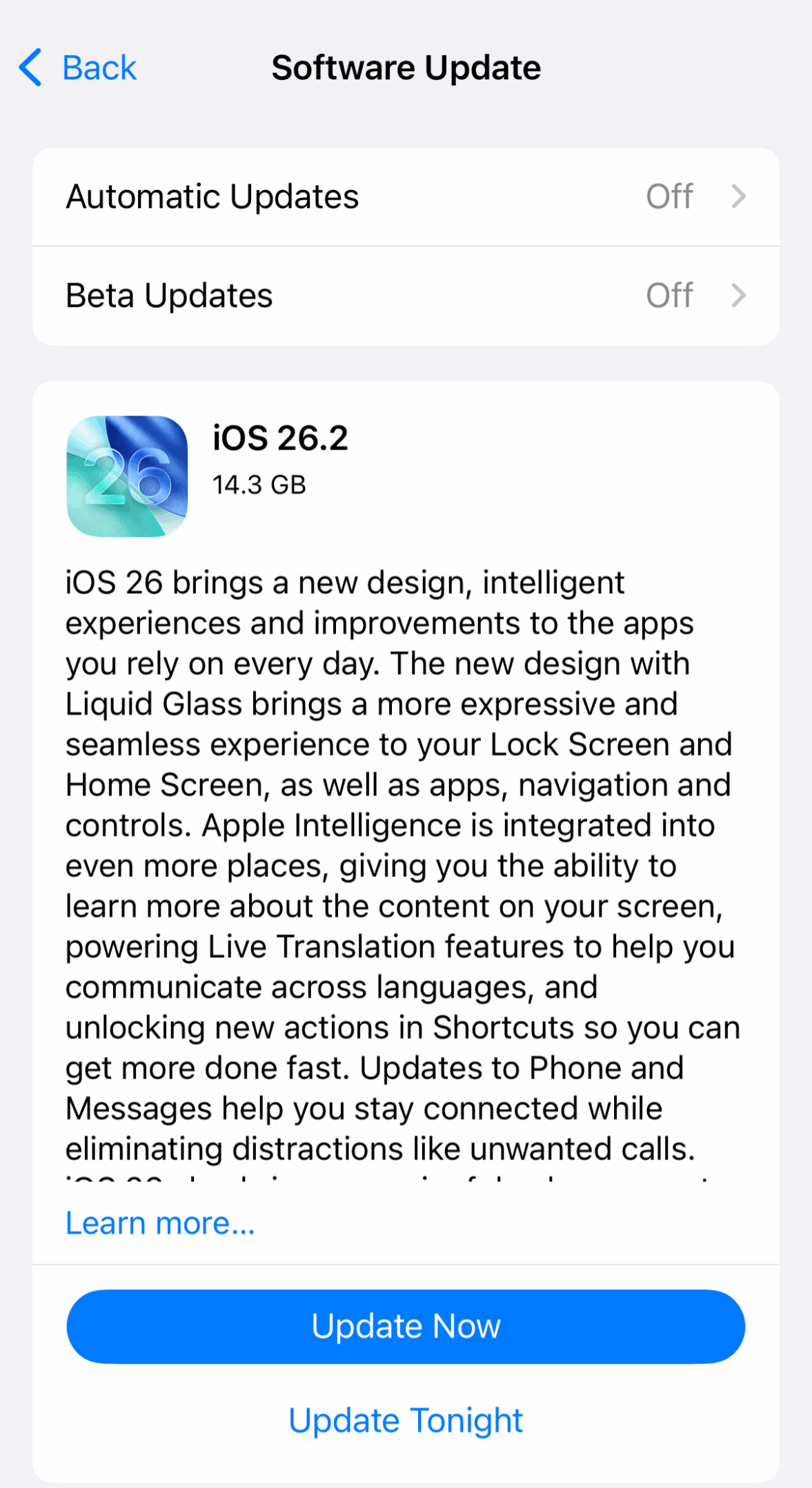 iOS upgrade