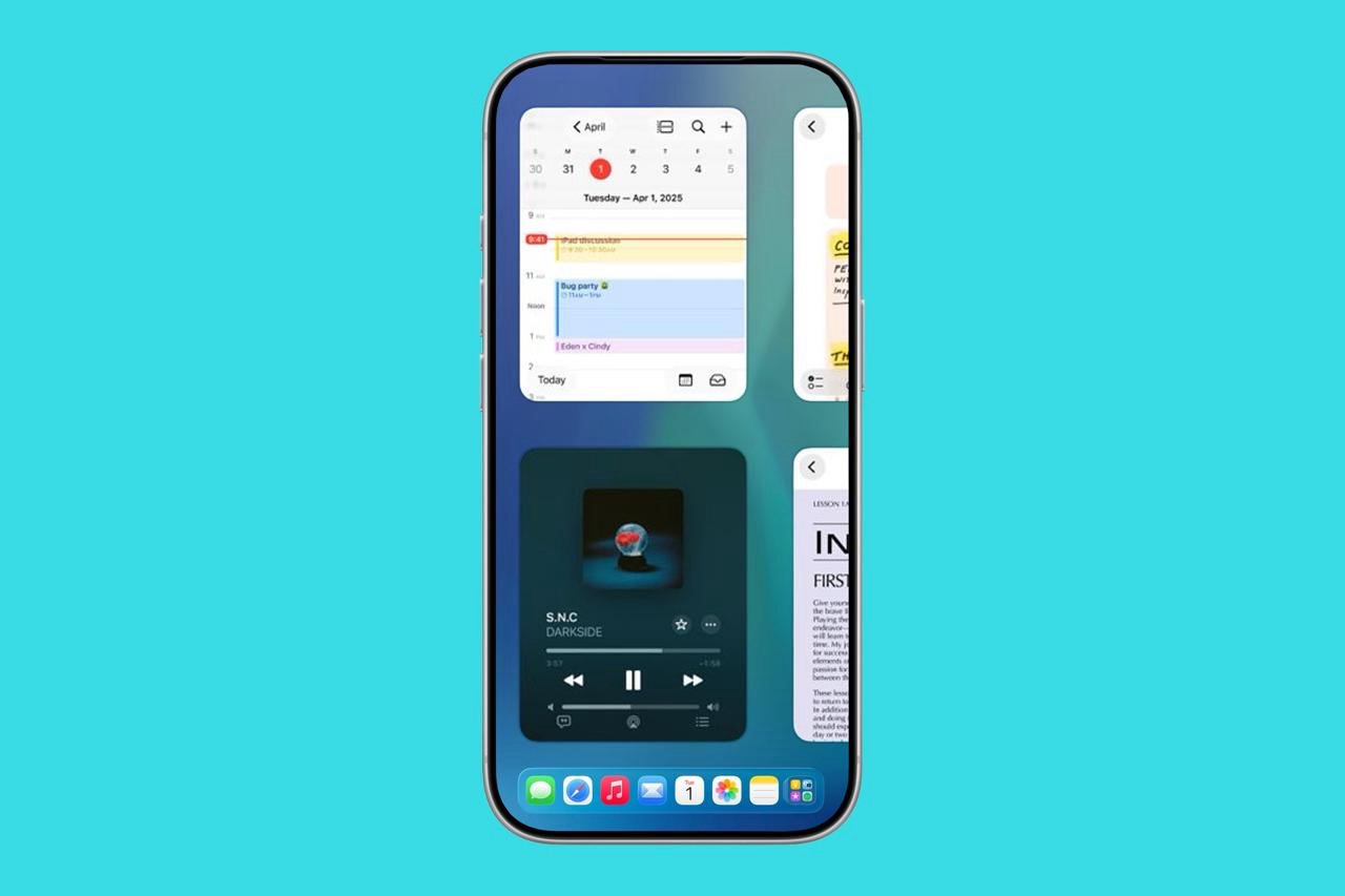 iPhone with multitasking