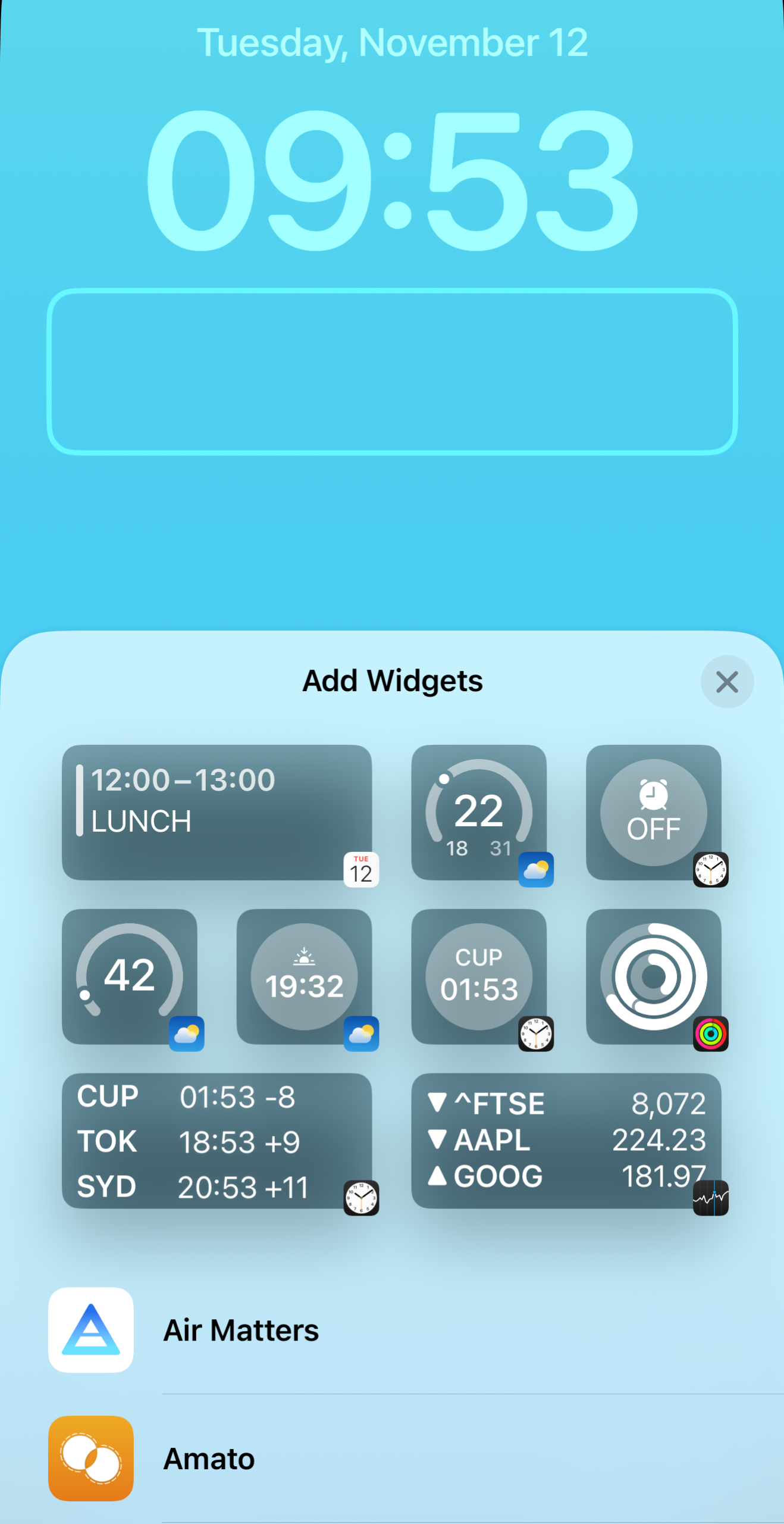 Lock Screen widgets