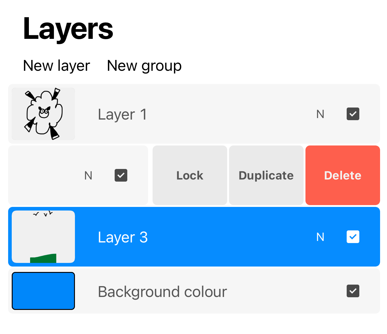 Layers in Procreate