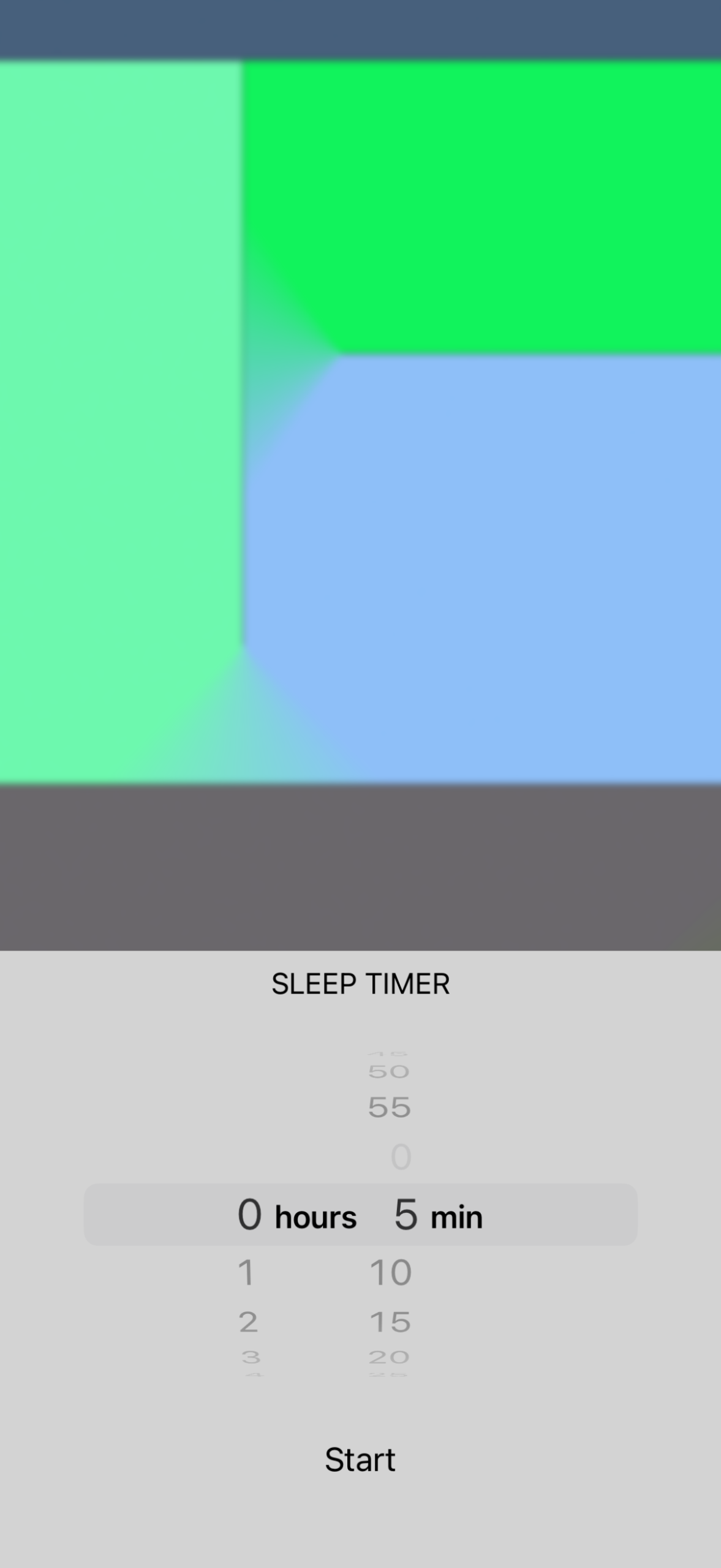 The sleep timer in Reflection.