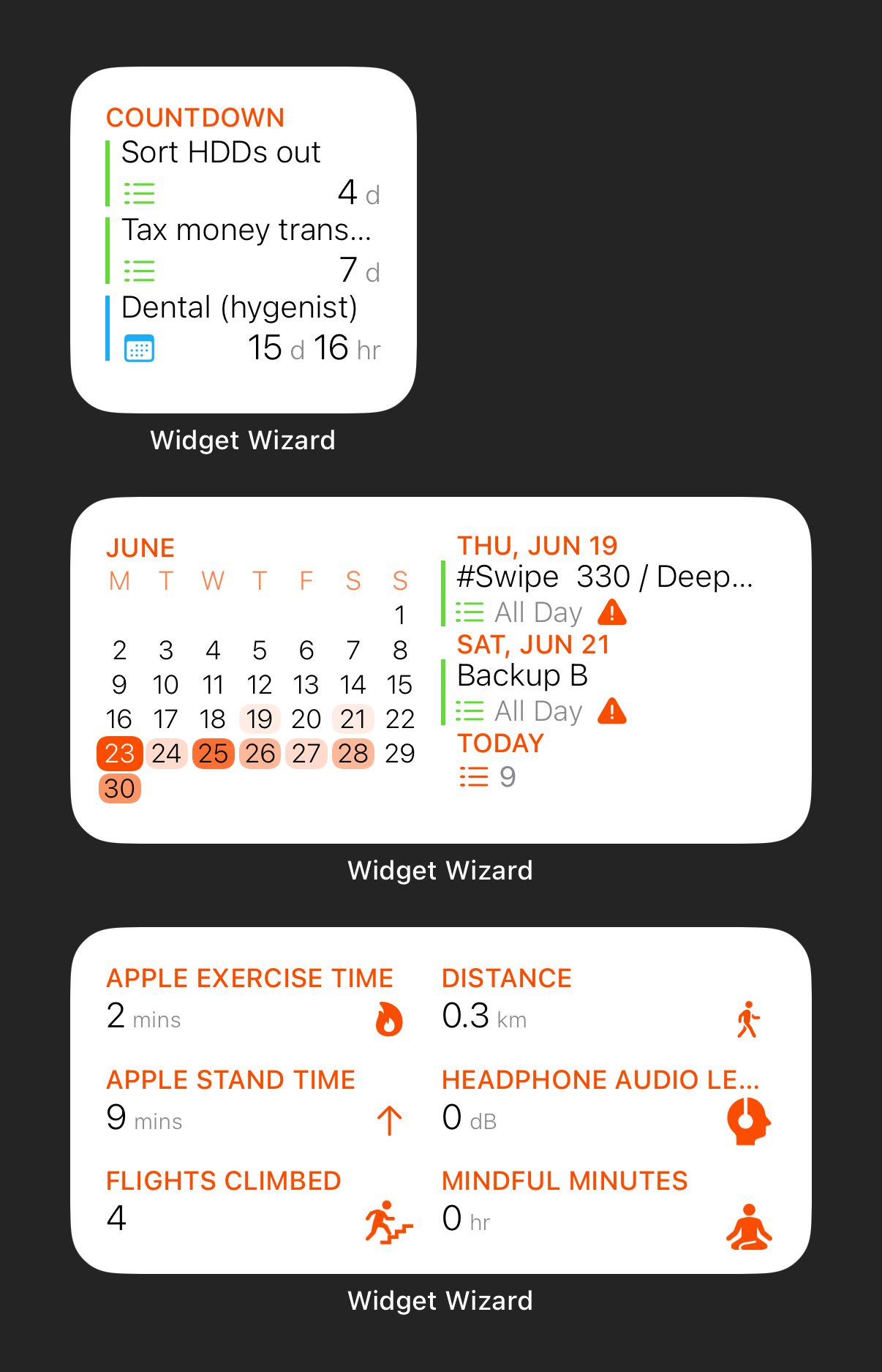 Widget Wizard widgets